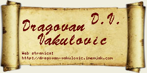 Dragovan Vakulović vizit kartica